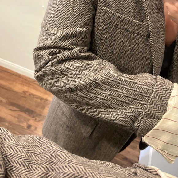 Gap Vintage Menswear Plaid Brown Oversized blazer - Picture 8 of 12